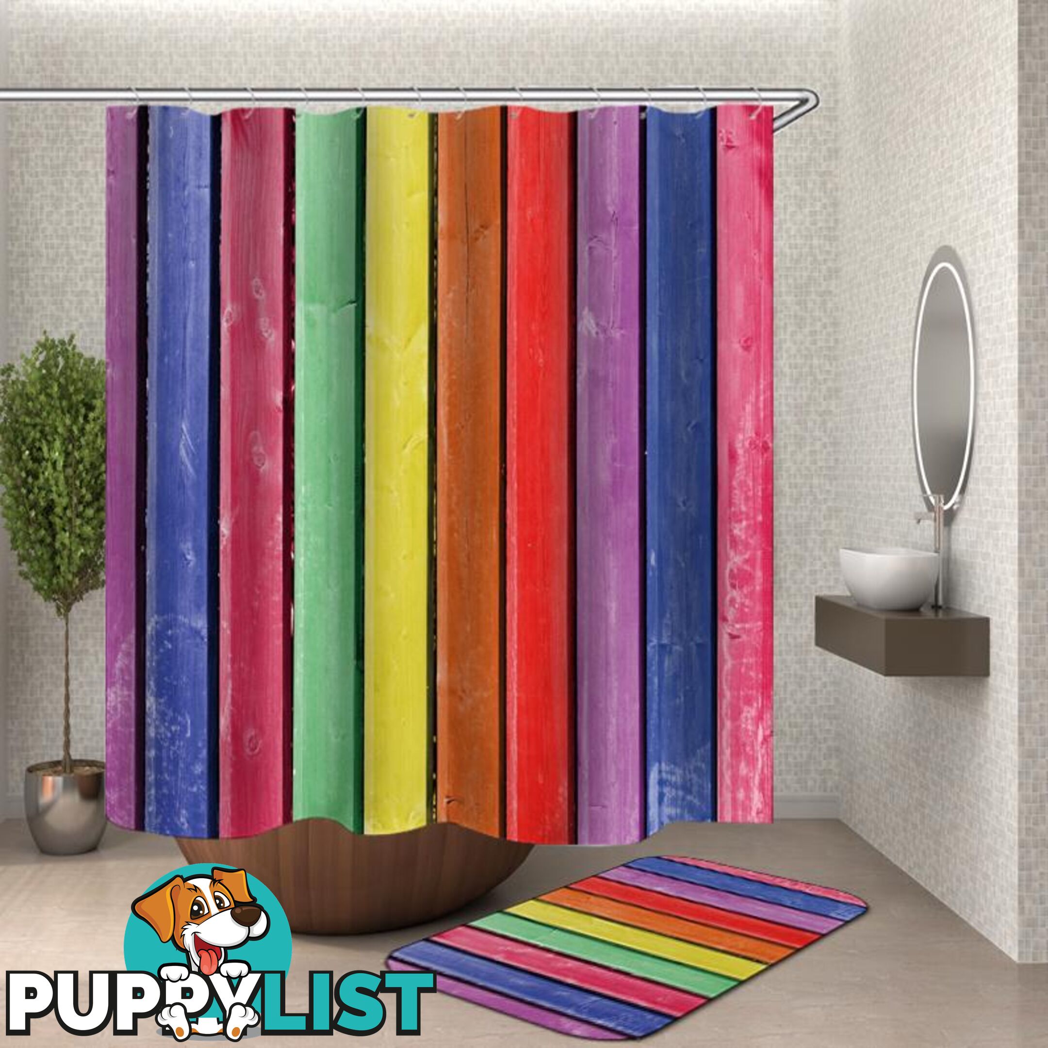 Rustic Rainbow Shower Curtain - Curtain - 7427046113113