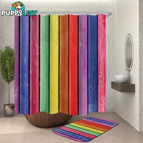 Rustic Rainbow Shower Curtain - Curtain - 7427046113113