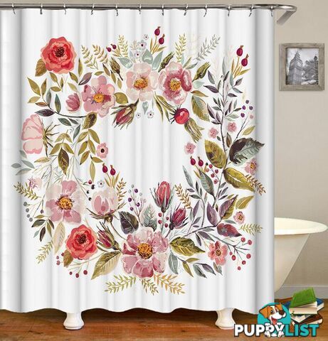 Circle Of Flowers Shower Curtain - Curtain - 7427045963207