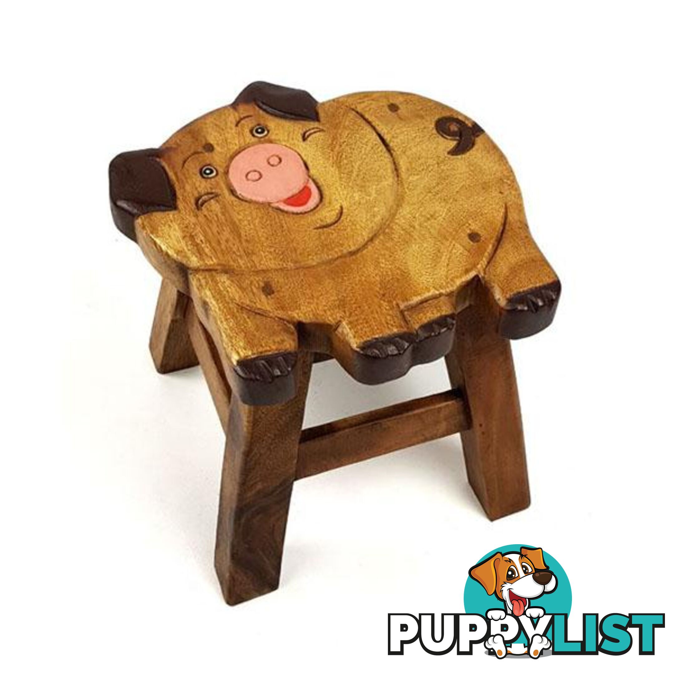 Kids Wooden Stool Pig - Mango Trees - 9476062140755