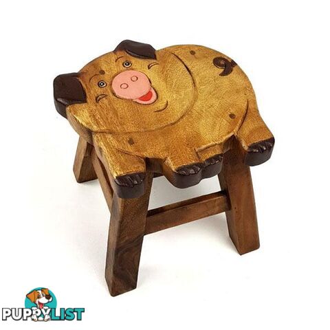 Kids Wooden Stool Pig - Mango Trees - 9476062140755