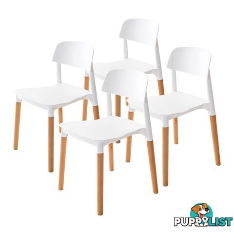 Stackable Dining Chairs Belloch (4 Pcs) - White - Unbranded - 9352338007130