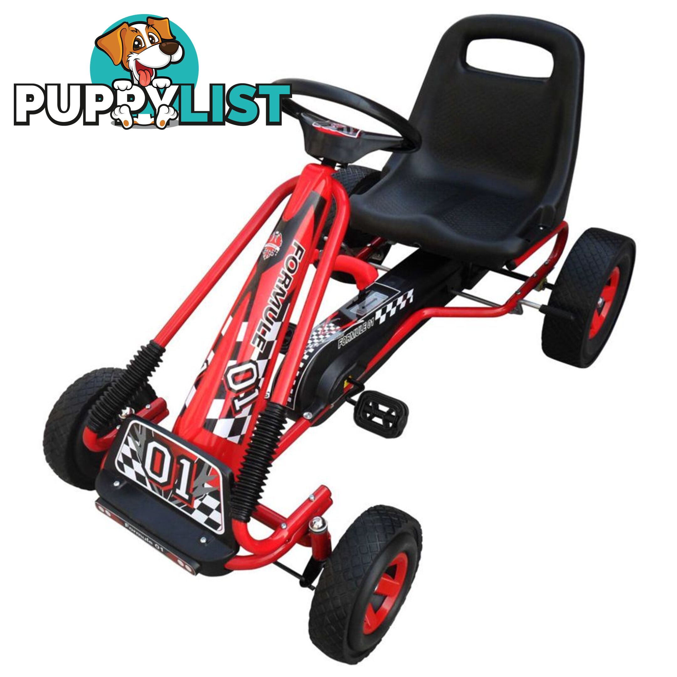 Pedal Go Kart with Adjustable Seat - Red - Unbranded - 4326500420473