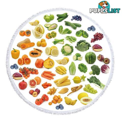 Multi Colored Fruits and Vegetables Beach Towel - Towel - 7427046334471