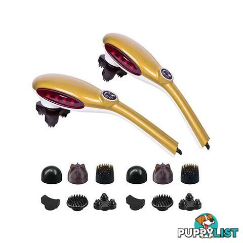 Soga 2X 6 Heads Handheld Massager Stimulate Blood Flow Shoulder Yellow - Soga - 9476062098124