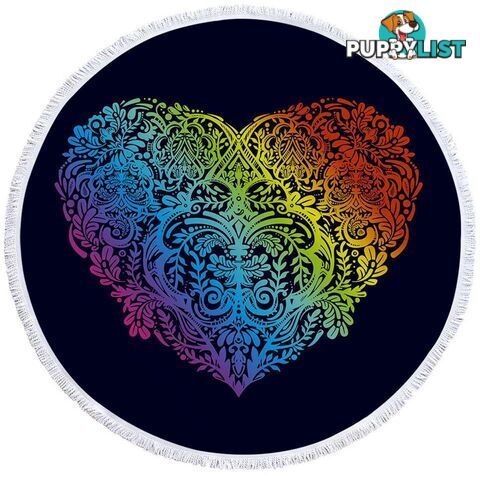 Colorful Art Heart Beach Towel - Towel - 7427046319027