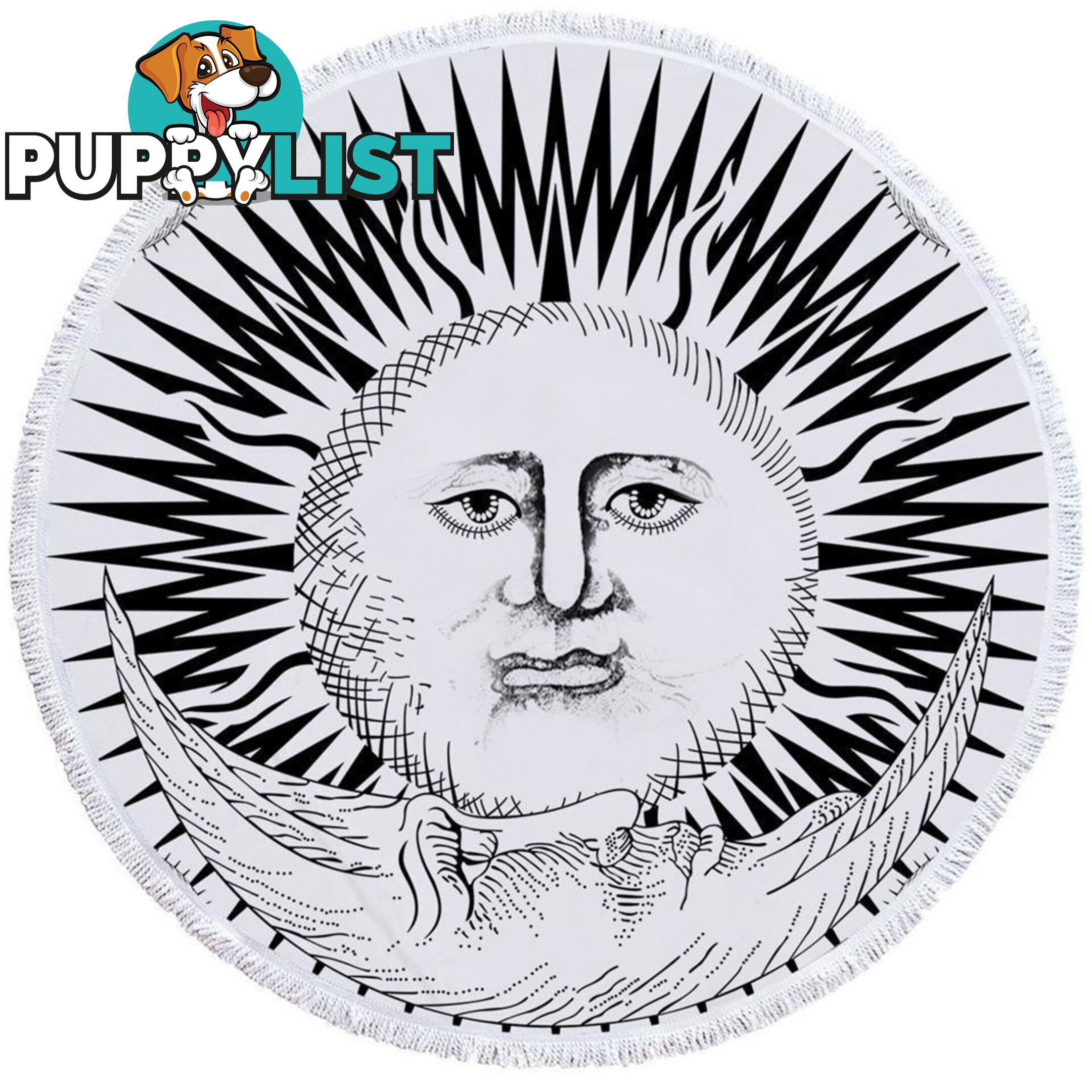 Black and White Sun and Moon Beach Towel - Towel - 7427046325967