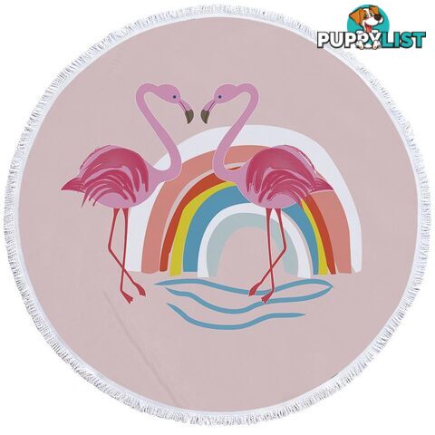 Rainbow Flamingo Beach Towel - Towel - 7427046326377