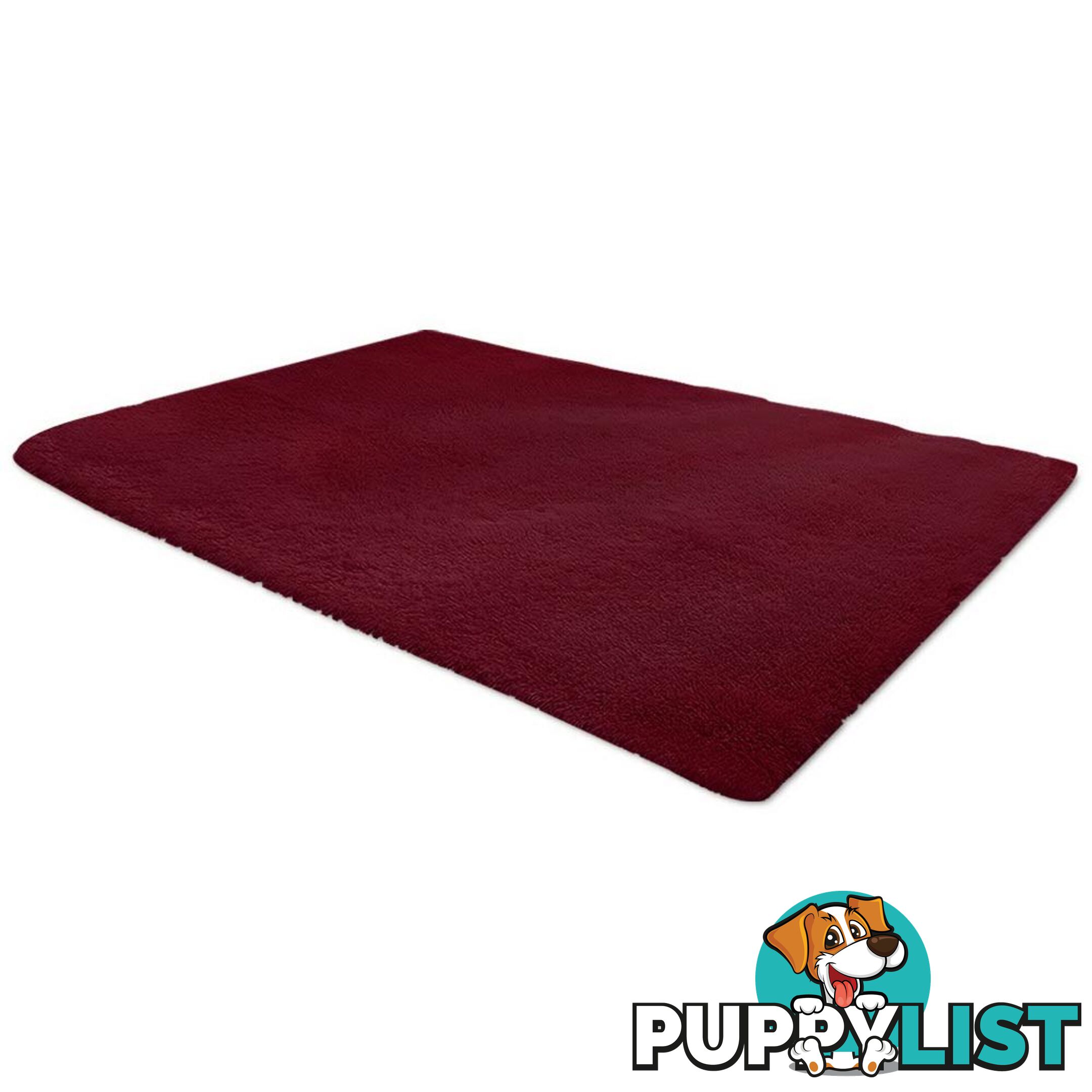 Ultra Soft Shaggy Rug Burgundy - Artiss - 9350062243459