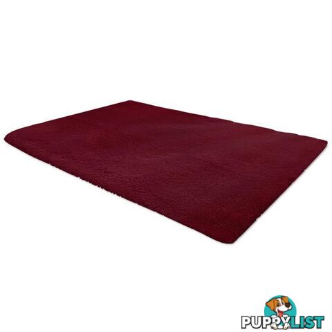 Ultra Soft Shaggy Rug Burgundy - Artiss - 9350062243459