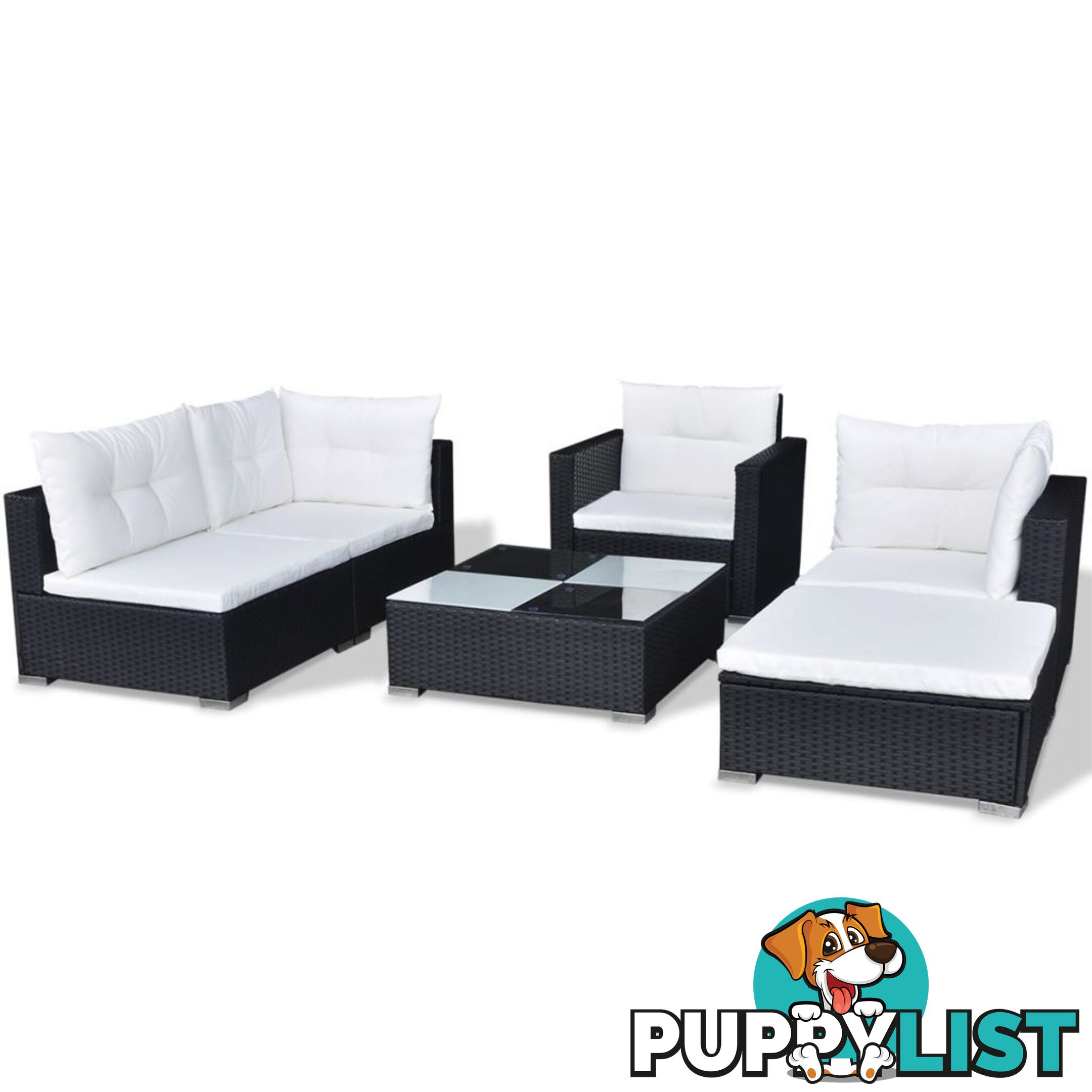 Poly Rattan Garden Sofa Set (17 Pcs) - Black - Unbranded - 4326500416711