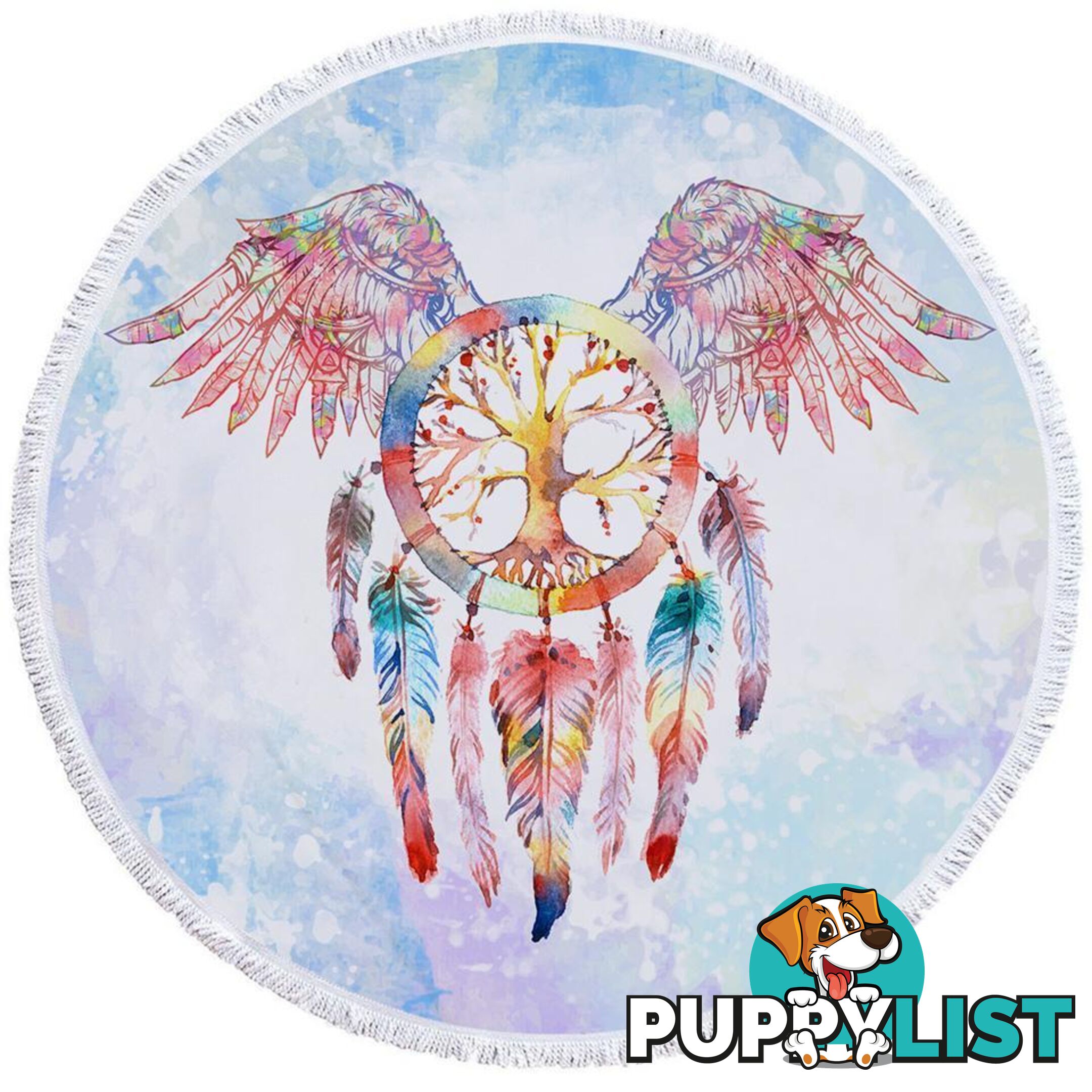 Soft Color Dream Catcher Eagle Beach Towel - Towel - 7427046328395