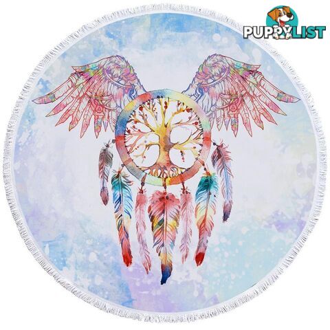 Soft Color Dream Catcher Eagle Beach Towel - Towel - 7427046328395