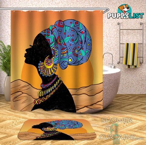 Sunny African Lady Shower Curtain - Curtain - 7427046230834