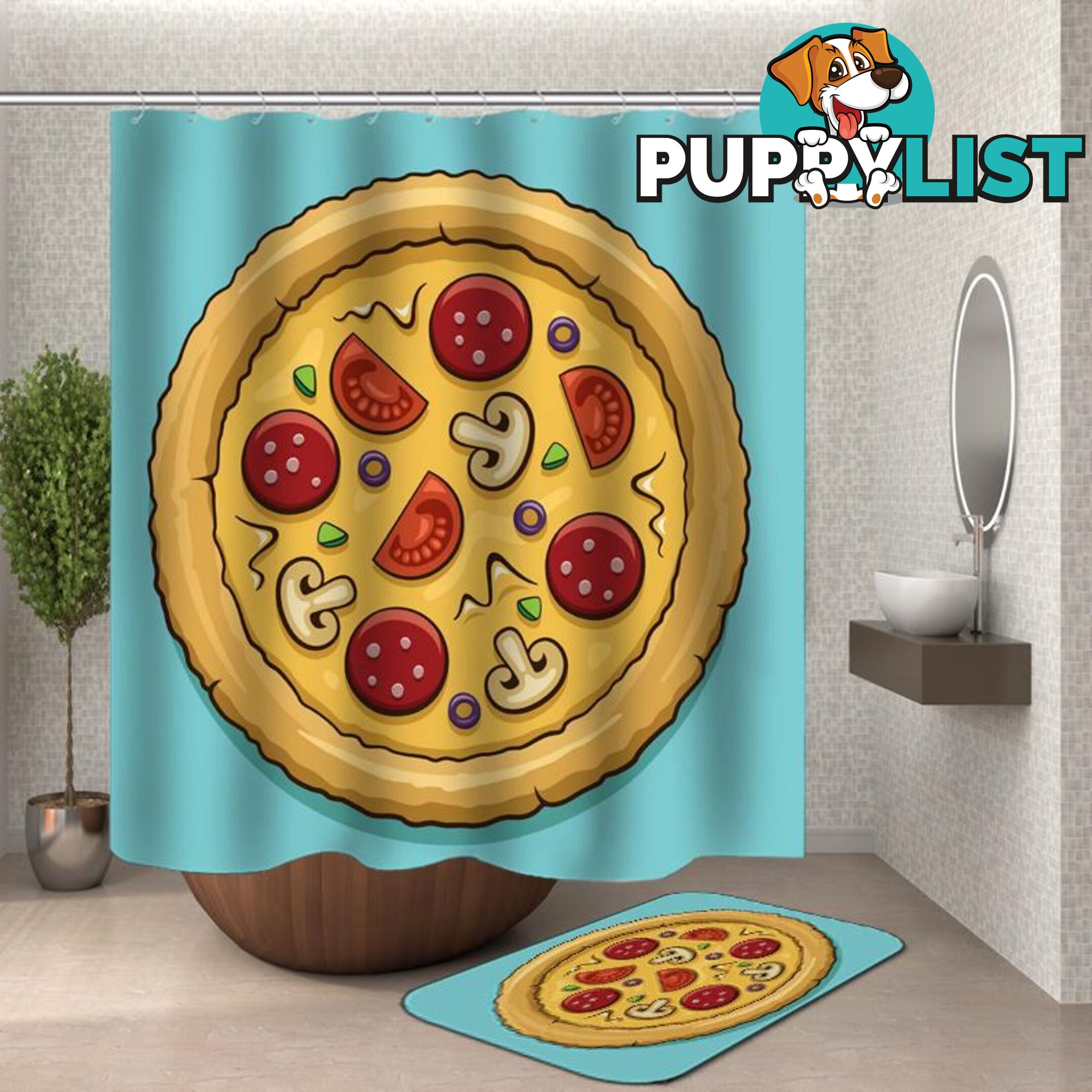 Pizza Shower Curtain - Curtain - 7427046107563