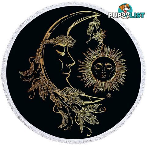 Golden Sun and Moon Beach Towel - Towel - 7427046327527