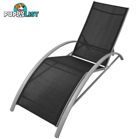 Sunlounger Aluminum Black 156 x 60 x 89 Cm - Unbranded - 9476062036980