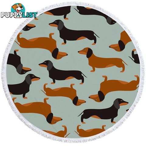 Dachshund Dogs Pattern Beach Towel - Towel - 7427046311519