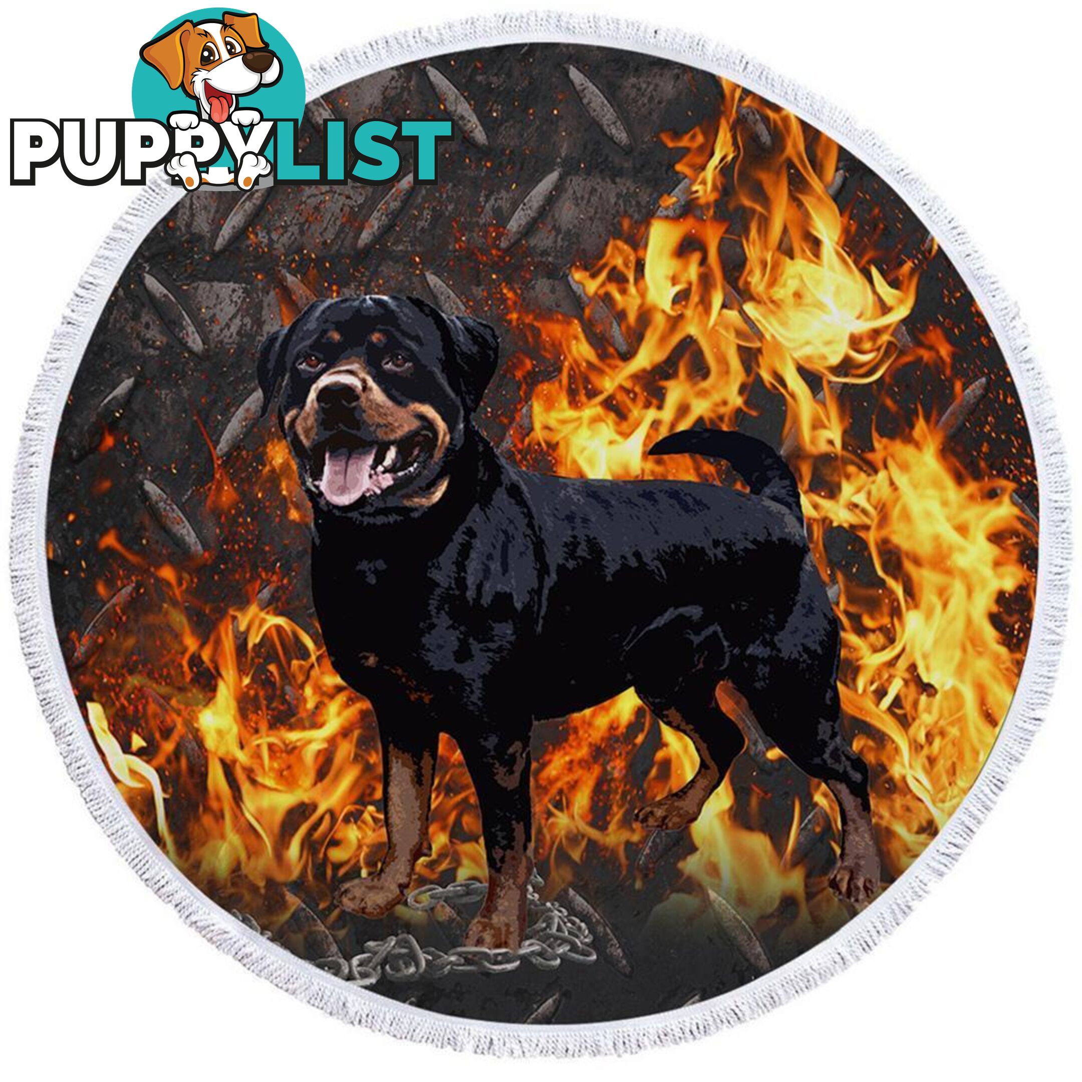 Tough Rottweiler Dog Beach Towel - Towel - 7427046313858