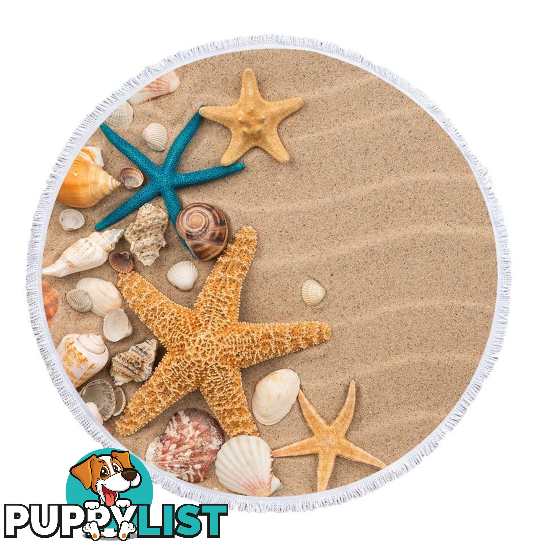 Starfish and Seashells Beach Towel - Towel - 7427046344012