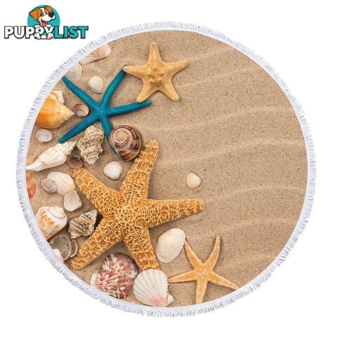 Starfish and Seashells Beach Towel - Towel - 7427046344012