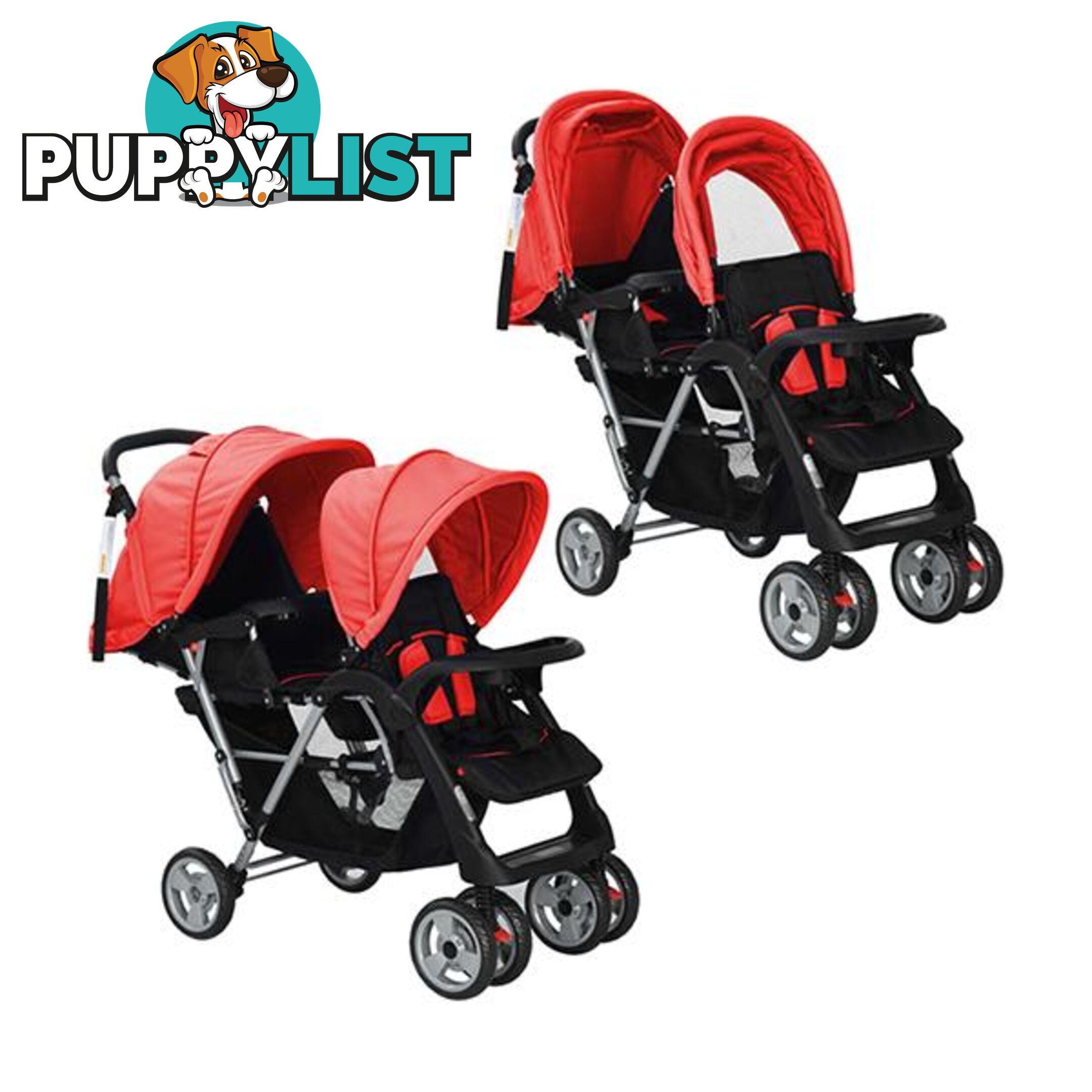 Tandem Stroller Steel - Stroller - 7427046256063