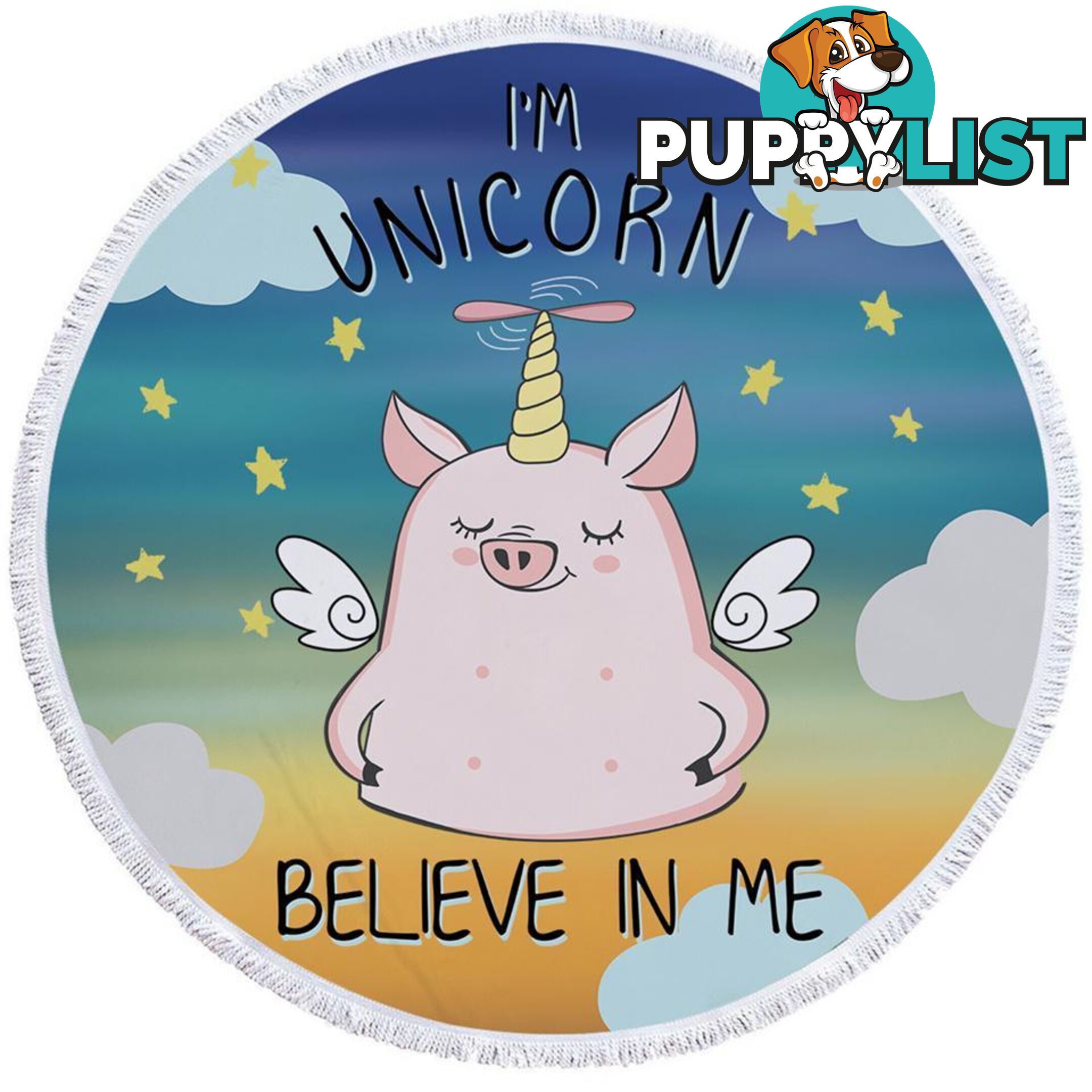 Cute Unicorn Piggy Beach Towel - Towel - 7427046304894