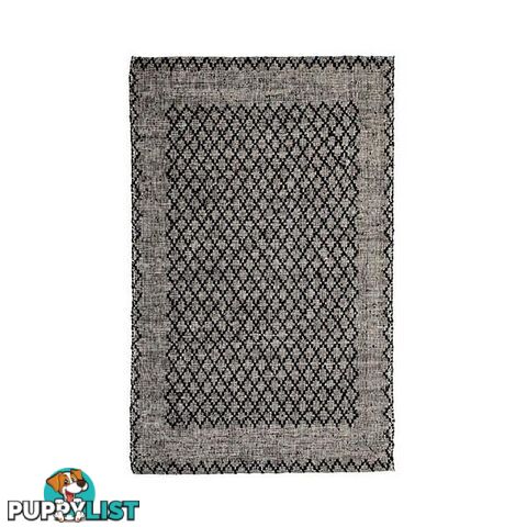 Rustic Charm Black Flatweave Rug - Unbranded - 7427005869099