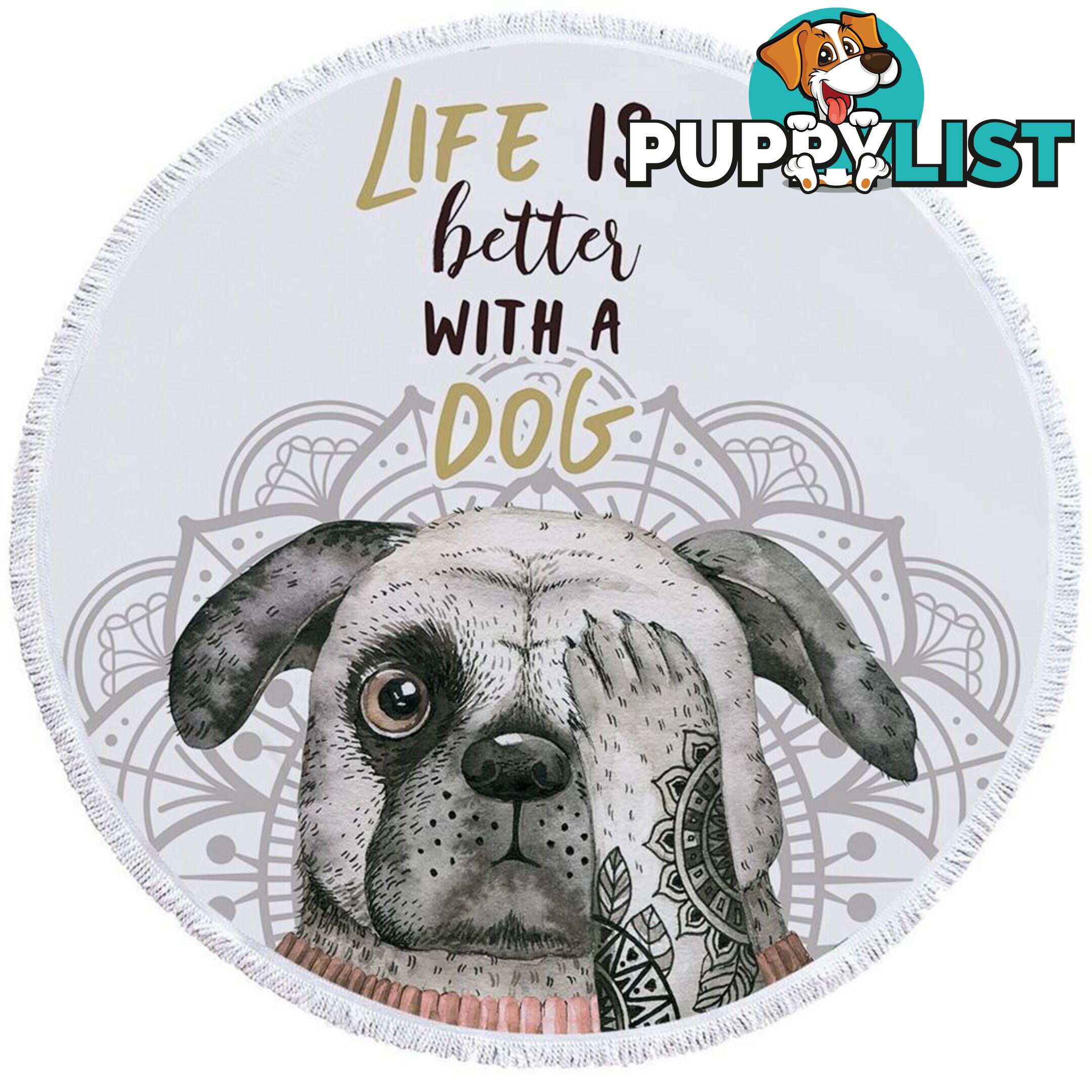 Life is Better With a Dog Beach Towel - Towel - 7427046317092