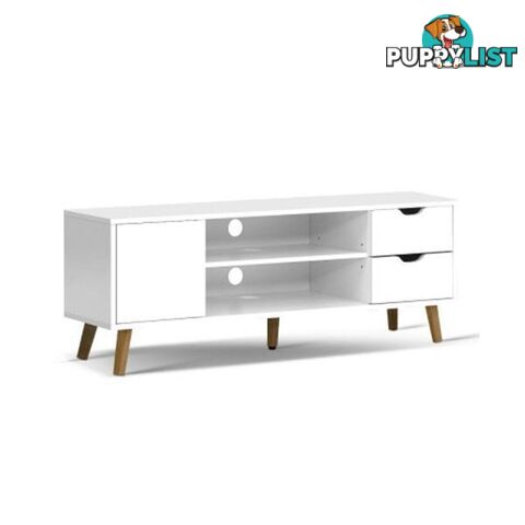 Tv Cabinet Entertainment Unit Stand Wooden Scandinavian 120 Cm White - Artiss - 9350062227169