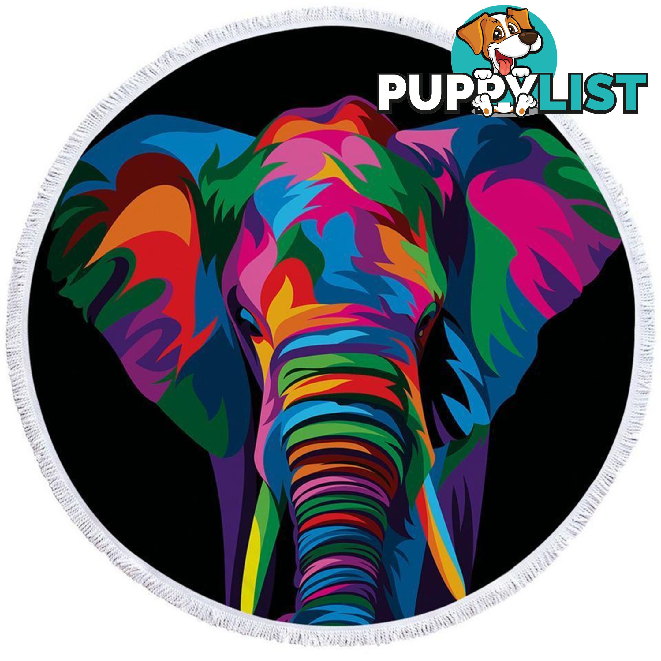 Colorful Elephant Beach Towel - Towel - 7427046323642