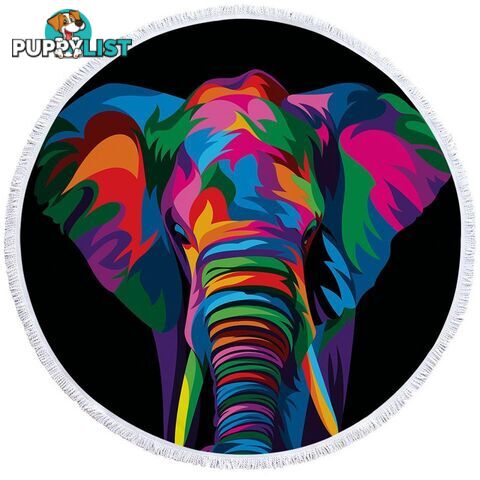 Colorful Elephant Beach Towel - Towel - 7427046323642