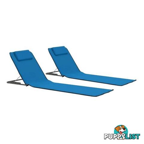 Folding Beach Mats 2 Pcs Steel And Fabric - Unbranded - 8718475621249