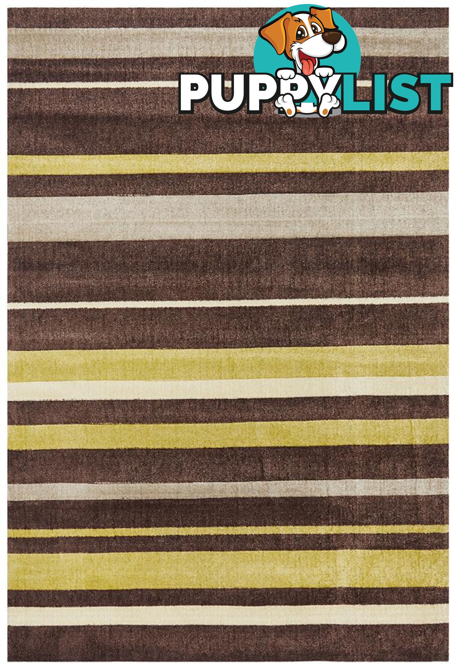 City Stylish Stripe Brown Green Rug - Unbranded - 787976580070