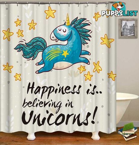 Unicorn And Stars Shower Curtain - Curtain - 7427046091633