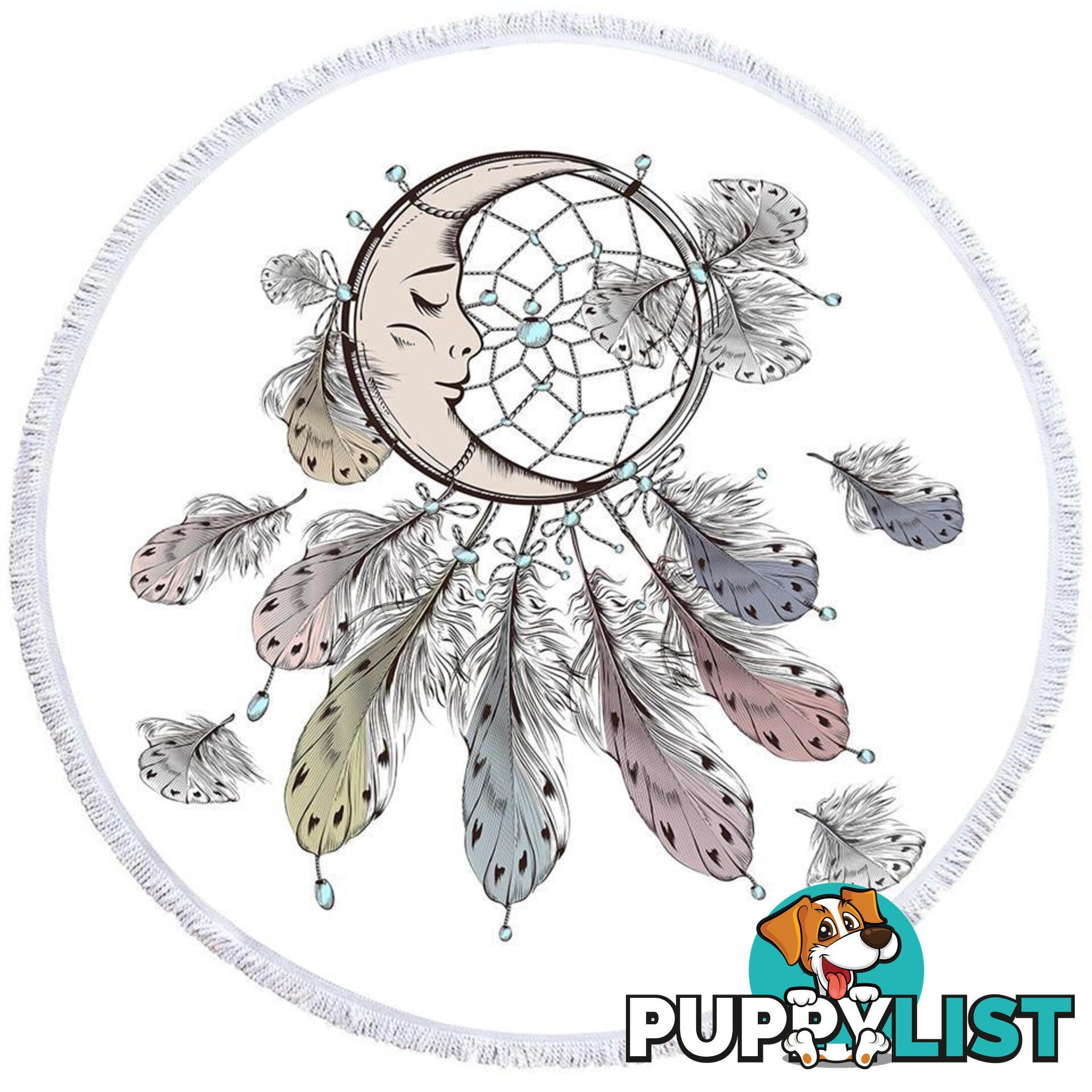 Moon Dream Catcher Beach Towel - Towel - 7427046311366