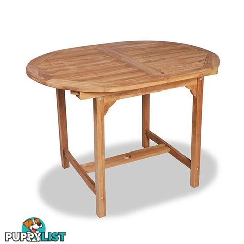 Extending Garden Table 110 To 160 X 80 X 75 Cm Solid Teak Wood - Unbranded - 8718475708148