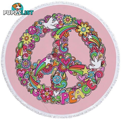 Rainbow Colors Peace Beach Towel - Towel - 7427046310208