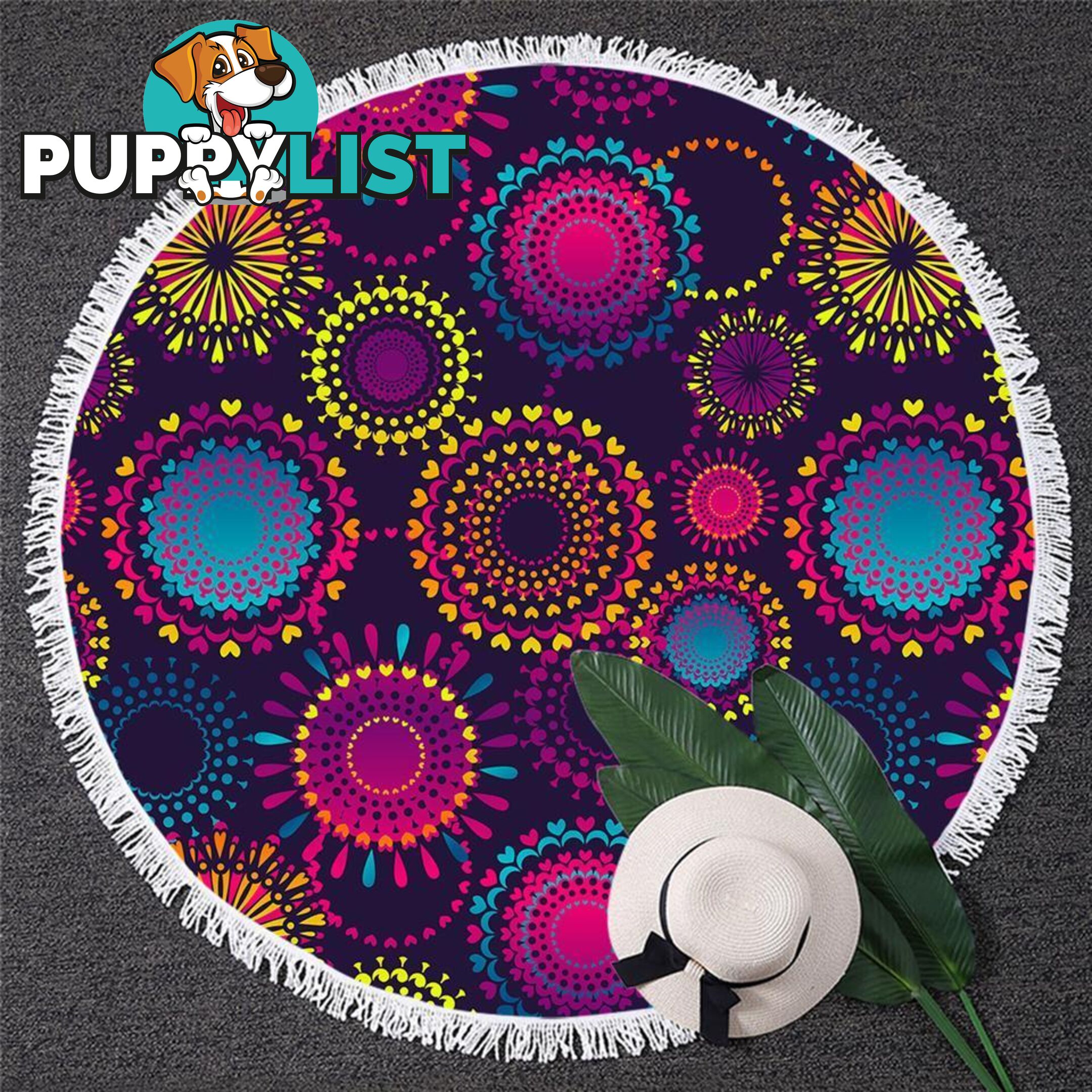 Purple Circles Beach Towel - Towel - 7427046333757