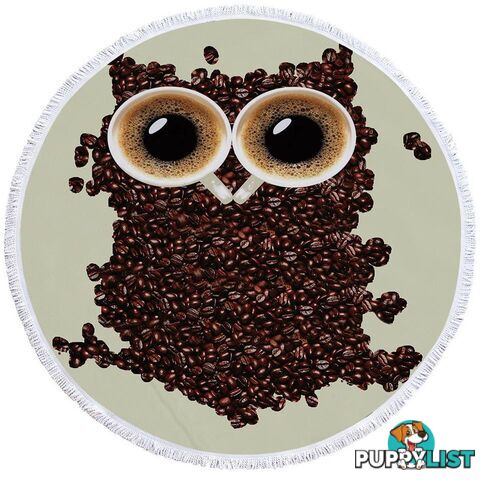 Cool Coffee Beans Owl Beach Towel - Towel - 7427046327862