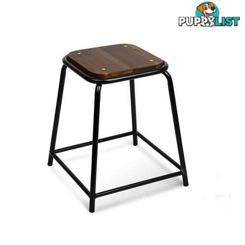 Set of 4 Stackable Wooden Seat Stools â 48.5CM - Artiss - 4344744397269