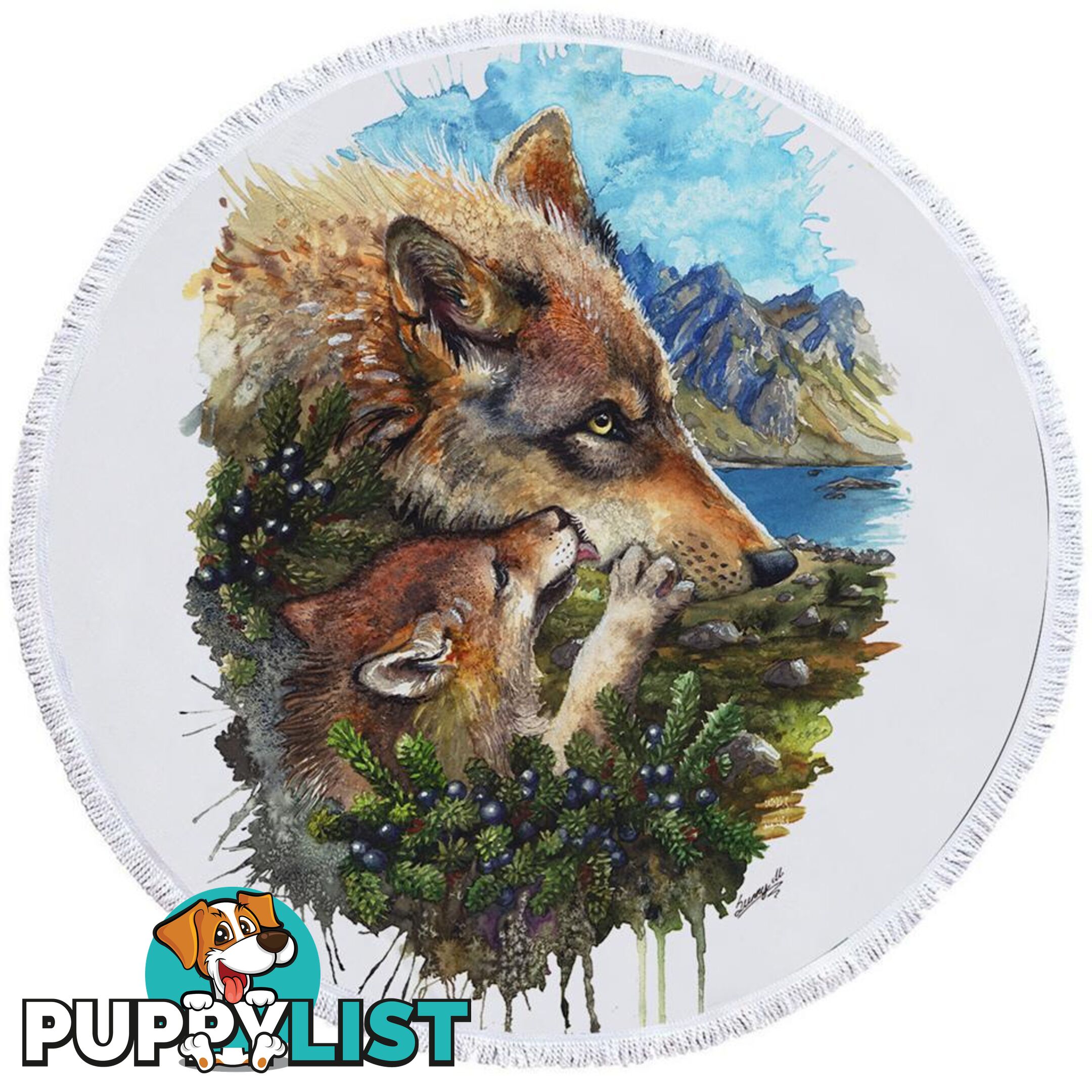 Art Painting Wolfs Beach Towel - Towel - 7427046324526