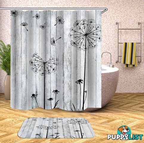 Black And White Groundsel's Seeds Shower Curtain - Curtain - 7427045939974