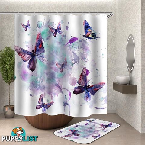 Watercolor Painting Butterflies Shower Curtain - Curtain - 7427046122313