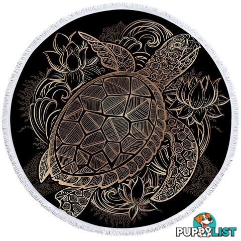 Tropical Turtle Drawing Beach Towel - Towel - 7427046327695