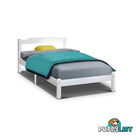 Artiss Wooden Bed Frame Mattress Base Timber Platform White - Artiss - 9350062237373