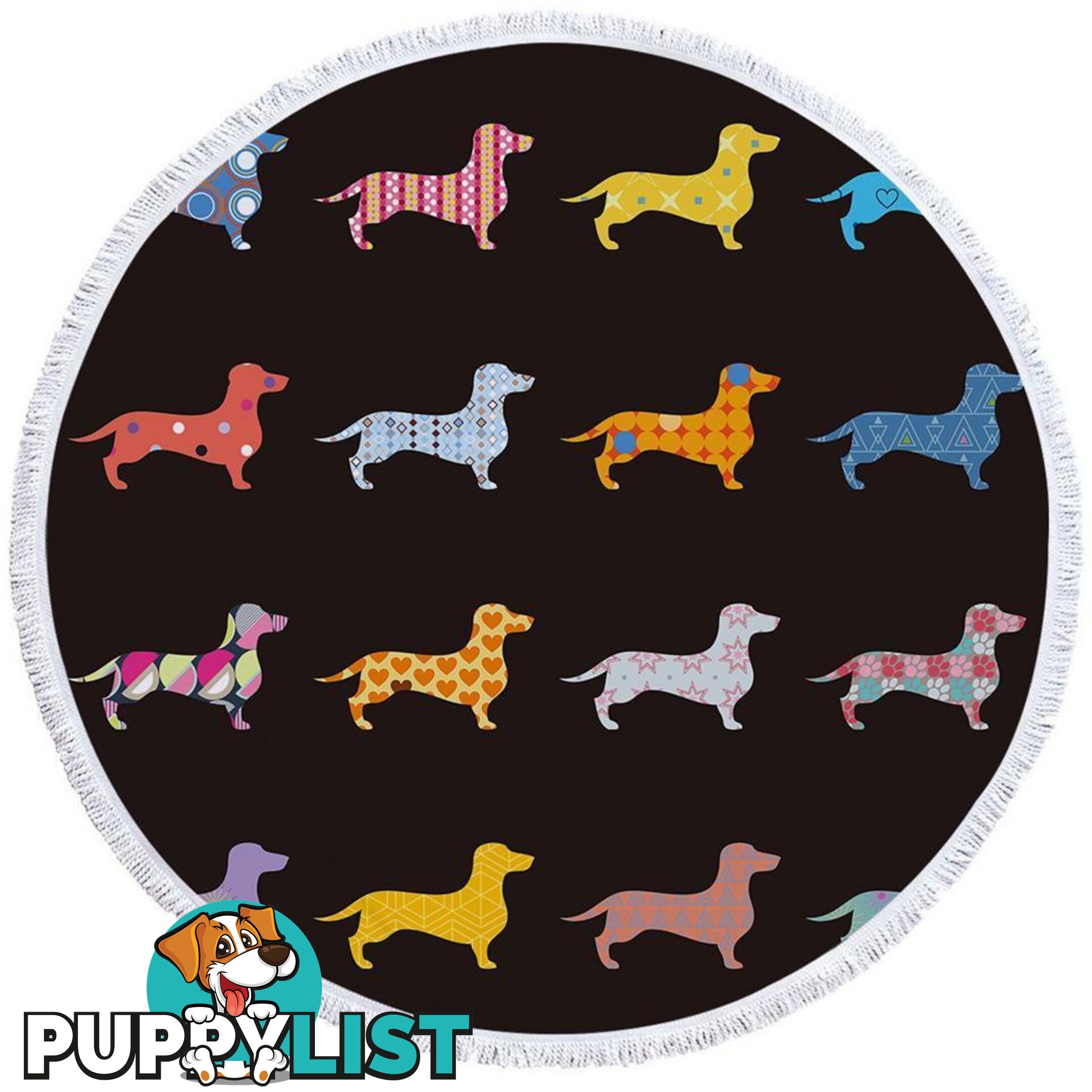 Multi Pattern Dachshund Dogs Beach Towel - Towel - 7427046311212