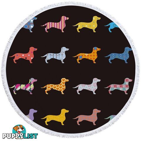 Multi Pattern Dachshund Dogs Beach Towel - Towel - 7427046311212