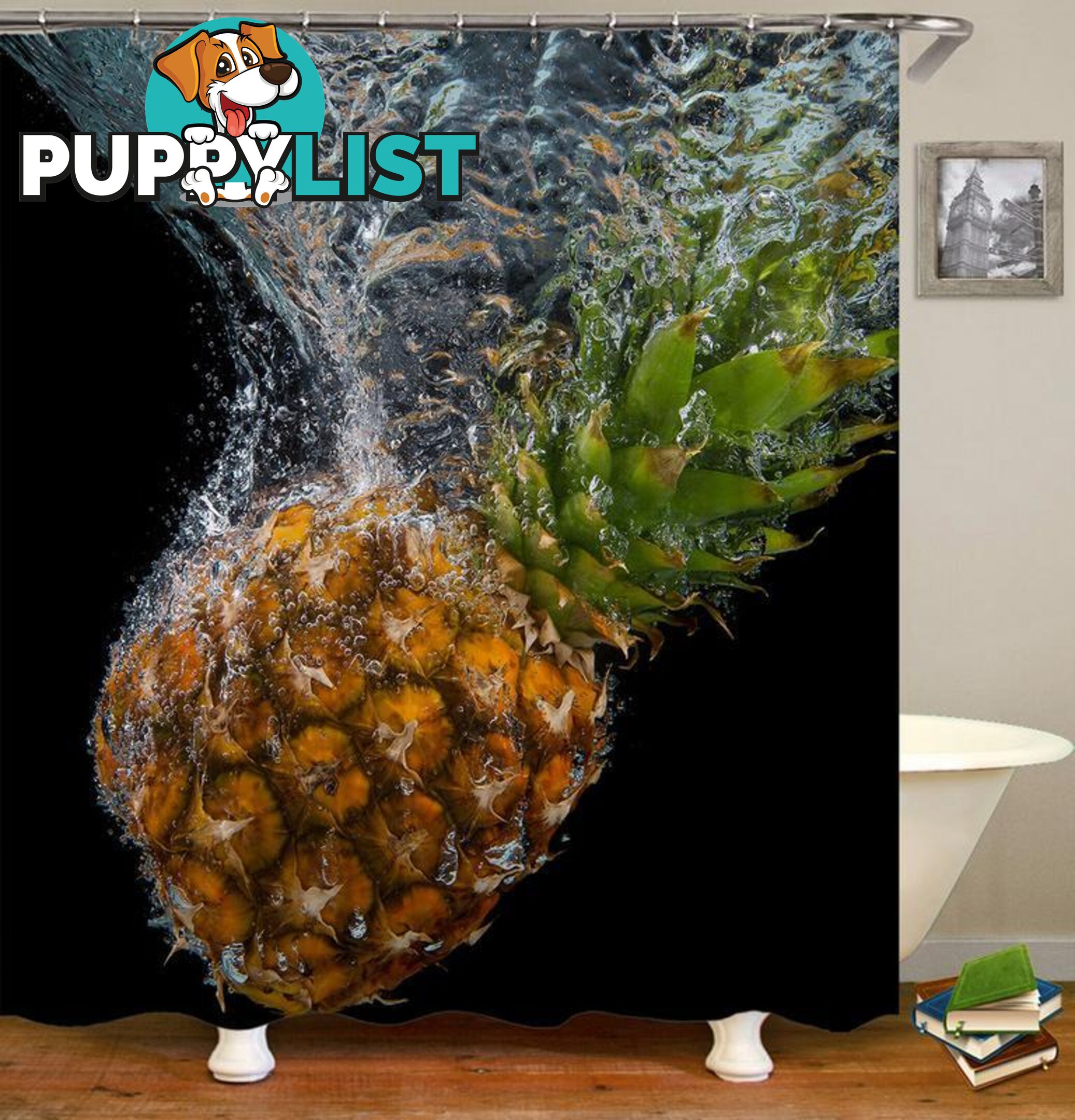 Sinking Pineapple Shower Curtain - Curtain - 7427046009836