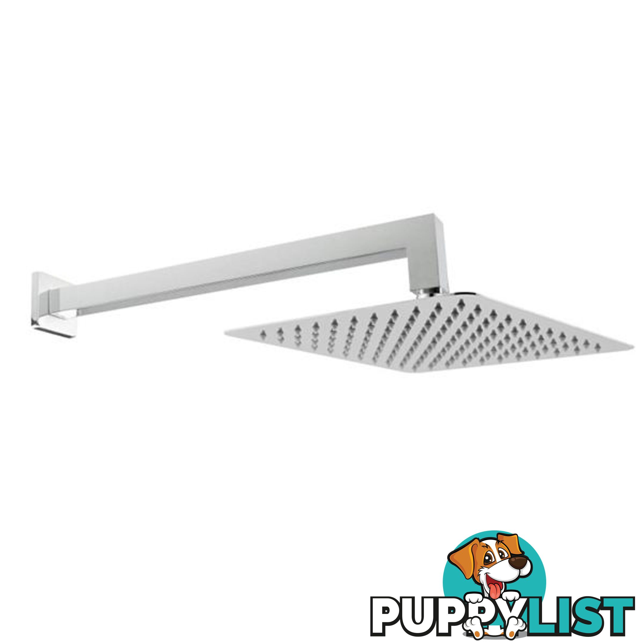 250 Mm Super Slim Square Chrome Rainfall Shower Head Square Shower Arm - Unbranded - 7427046168458